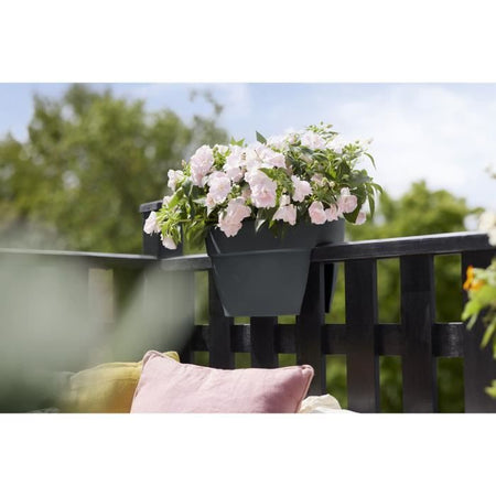 ELHO - Vaso da fiori - Vibia Campana Flower Bridge 40 - Antracite - Balcone esterno - L 26 x P 39 x H 22 cm