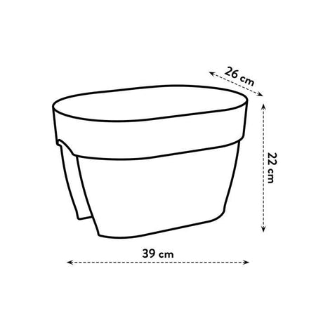 ELHO - Vaso da fiori - Vibia Campana Flower Bridge 40 - Antracite - Balcone esterno - L 26 x P 39 x H 22 cm