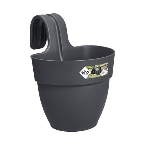 ELHO - Vaso da fiori - Vibia Campana Easy Hanger Small - Antracite - Balcone esterno - L 24,1 x P 20,5 x H 26,5 cm