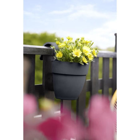 ELHO - Vaso da fiori - Vibia Campana Easy Hanger Small - Antracite - Balcone esterno - L 24,1 x P 20,5 x H 26,5 cm