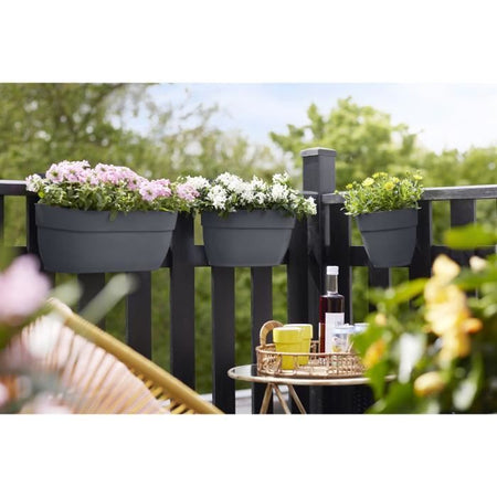 ELHO - Vaso da fiori - Vibia Campana Easy Hanger Large - Antracite - Balcone esterno - L 24,1 x P 46 x H 26,5 cm