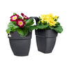 ELHO - Vaso da fiori - Vibia Campana Flower Twin 21 - Antracite - Balcone esterno - L 38,4 x P 20,5 x H 26,5 cm