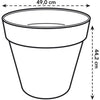 Loft Urban Round Flower Pot - Plastic - Percé - Tank - con ruote - 50 - ocra