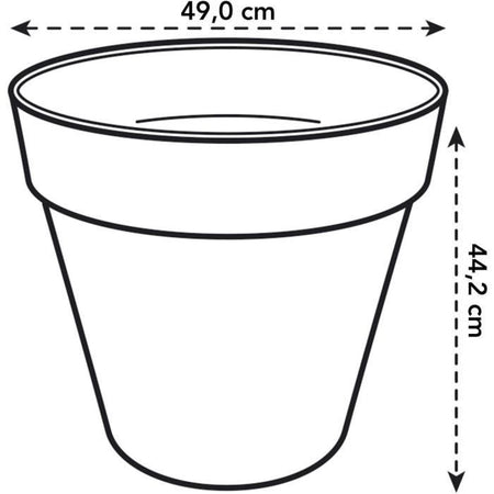 Loft Urban Round Flower Pot - Plastic - Percé - Tank - con ruote - 50 - ocra