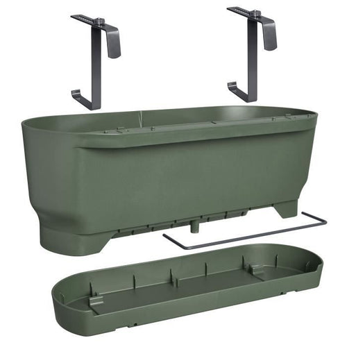 ELHO - Vaso di fiori - Greenville Easy Balcony 52 - Verde foglia - Balcone - L 21,2 x P 52 x H 19,4 cm