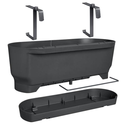 ELHO - Vaso da fiori - Greenville Easy Balcony 52 - Living Black - Balcone - L 21,2 x P 52 x H 19,4 cm