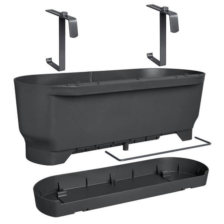 ELHO - Vaso da fiori - Greenville Easy Balcony 52 - Living Black - Balcone - L 21,2 x P 52 x H 19,4 cm
