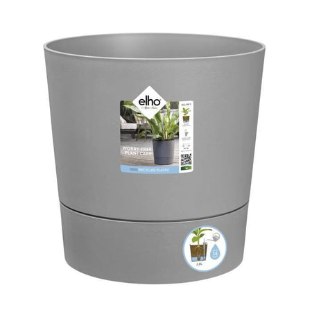 ELHO - Vaso da fiori - Greensense Aqua Care Round 30 - Cemento chiaro - Interno/esterno - 29,5 x H 29,1 cm