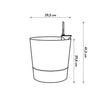 ELHO - Vaso da fiori - Greensense Aqua Care Round 30 - Cemento chiaro - Interno/esterno - 29,5 x H 29,1 cm