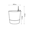 ELHO - Vaso da fiori - Greensense Aqua Care Round 30 - Grigio antracite - Interno/esterno -  29,5 x H 29,1 cm