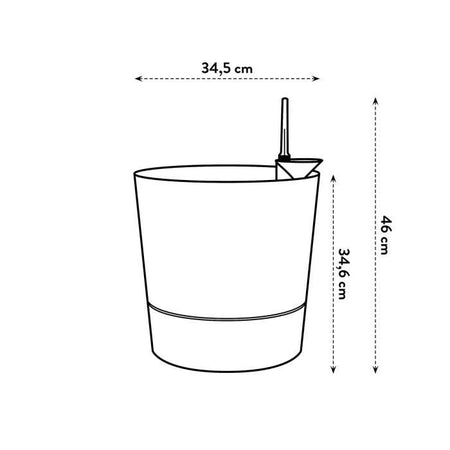 ELHO - Vaso da fiori - Greensense Aqua Care Round 35 - Grigio antracite - Interno/esterno -  34,5 x H 34,1 cm