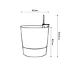 Elho Greensense Aqua Care Round 43 - Grigio -  43 x H 43 cm - interno/esterno - 100% riciclato
