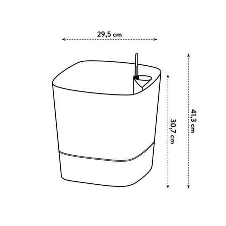 ELHO - Vaso da fiori - Greensense Aqua Care Square 30 - Grigio antracite - Interno/esterno -  29,5 x H 30,2 cm