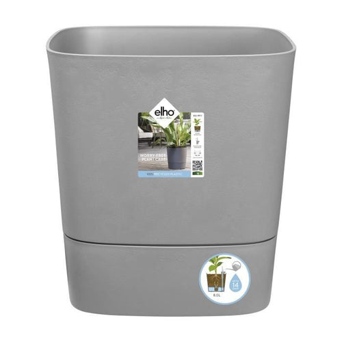ELHO - Vaso da fiori - Greensense Aqua Care Square 38 - Cemento chiaro - Interno/esterno -  38 x H 38,9 cm