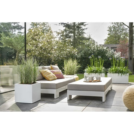 Fioriera Elho Vivo Next Square 40 - Bianco -  39 x H 38 cm - da interno/esterno - 100% riciclato
