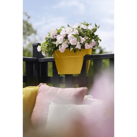 ELHO - Vaso da fiori - Vibia Campana Flower Bridge 40 - Giallo miele - Balcone esterno - L 26 x P 39 x H 22 cm
