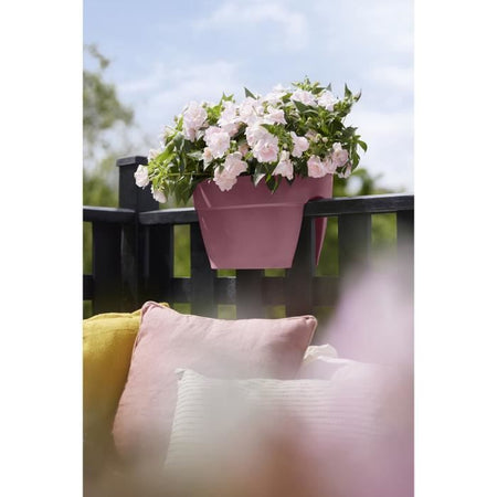 ELHO - Vaso di fiori - Vibia Campana Flower Bridge 40 - Dusty Pink - Balcone esterno - L 26 x P 39 x H 22 cm