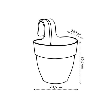 ELHO - Vaso da fiori - Vibia Campana Easy Hanger Small - Verde pistacchio - Balcone esterno - L 24,1 x P 20,5 x H 26,5 cm