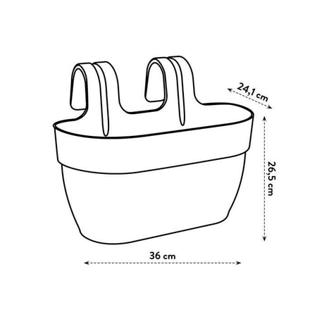 ELHO - Vaso da fiori - Vibia Campana Easy Hanger Medium - Verde pistacchio - Balcone esterno - L 24,1 x P 36 x H 26,5 cm