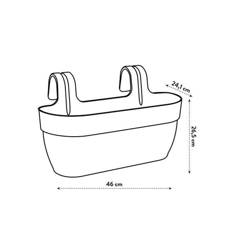 ELHO - Vaso da fiori - Vibia Campana Easy Hanger Large - Verde pistacchio - Balcone esterno - L 24,1 x P 46 x H 26,5 cm