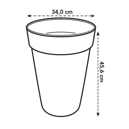 Vaso da fiori ELHO Loft Urban Round High 35 - Verde -  34 x H 45 cm - per esterno - 100% riciclato