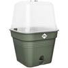 Pentola di fiori quadrati di base verde - plastica - serbatoio - 20 - verde foglia