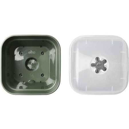 Pentola di fiori quadrati di base verde - plastica - serbatoio - 20 - verde foglia