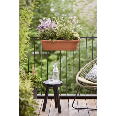 Elho Noa Balconiere L - Marrone - L 65 x P 20 x H 18 cm - Balcone esterno - 100% riciclato