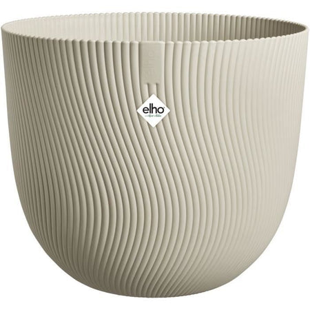 Vaso per fiori - ELHO - Sereh Round 30 - Beige - L 30 x P 29,5 x H 25 cm - 100% riciclato
