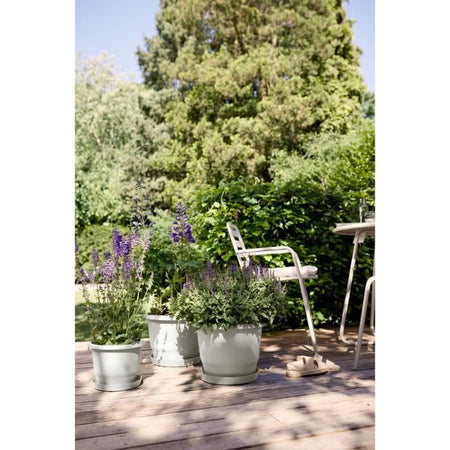 Vaso per fiori - ELHO - Amiga Round 25 - Bianco - L 25 x P 24,5 x H 18 cm - Esterno - 100% riciclato