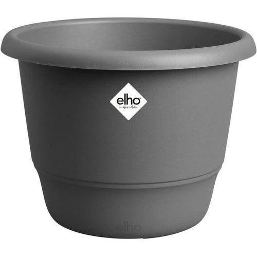 Vaso per fiori - ELHO - Amiga Round 35 - Nero - L 35 x P 34,5 x H 26 cm - Esterno - 100% riciclato