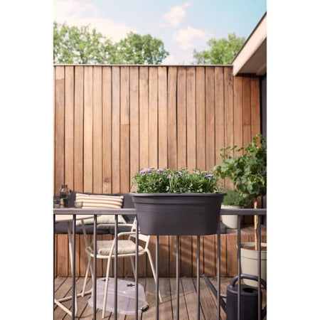 ELHO - Gb Balconniere Set De Cult 55 - Living Black - L 55 x P 28,5 x H 25 cm - Balcone - 100% riciclato