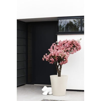 Vaso per fiori - ELHO - Pure Straight Round 50 - Bianco lino - L 50 x P 49,5 x H 51 cm - 100% riciclato