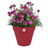 Vaso da fiori - Elho - Loft Urban Round - Ruote 40 - Rosso - L 39 x P 38,5 x H 35 cm - Esterno - 100% riciclato