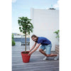 Vaso da fiori - Elho - Loft Urban Round - Ruote 40 - Rosso - L 39 x P 38,5 x H 35 cm - Esterno - 100% riciclato