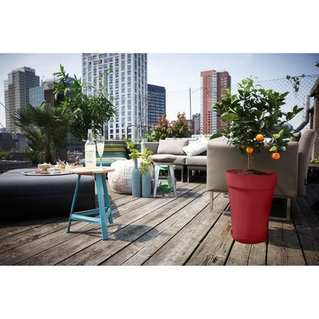 Vaso da fiori - Elho - Loft Urban Round - Altezza 42 - Rosso - 42 x H 56 cm - Esterno - 100% riciclato