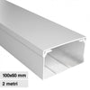 Canalina Passacavi Bianca 100x60 In Plastica e Coperchio Lunghezza 2 Metri