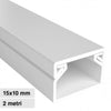 Canalina Passacavi Bianca 15X10 Adesiva - In Plastica e Coperchio Lunghezza 2 Metri