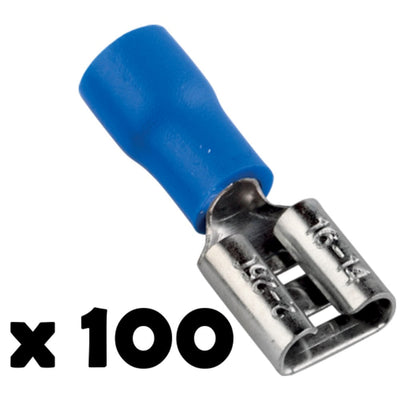 CAPICORDA ISOLATO FASTON BLU 1,5 - 2,5 mm² - confezione da 100pz - FEMMINA - ElettroWatt.eu
