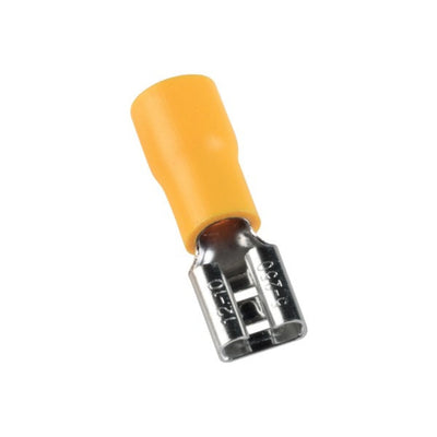 CAPICORDA ISOLATO FASTON GIALLO 4 - 6 mm² - confezione da 100pz - FEMMINA - ElettroWatt.eu