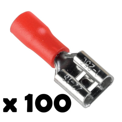 CAPICORDA ISOLATO FASTON ROSSO 1mm² - confezione da 100pz - FEMMINA - ElettroWatt.eu