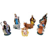 Statuette natività con 8 figure principali da 20 cm per presepe natalizio in plastica