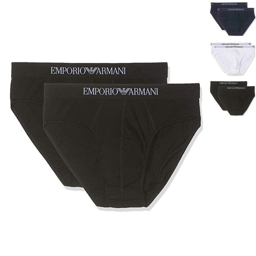 Emporio Armani Confezione 2 Slip Uomo in Cotone 111321 CC722 S27 - Passarelli Biancheria