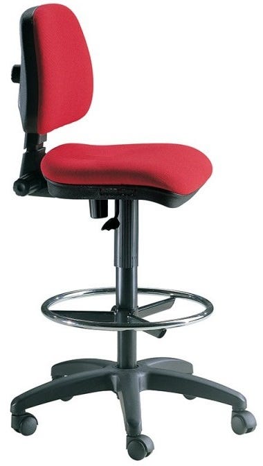 Sgabello regolabile ergonomico con schienale regolabile in altezza cm. 54x63x101/127h