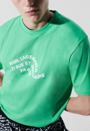 KARL LAGERFELD T-SHIRT WAVE LOGO RELAXED T-SHIRT da uomo