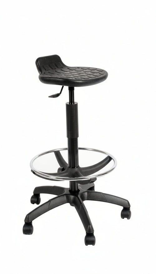 Sgabello tecnico per laboratorio con elevazione a gas cm. 32x60x65/90h