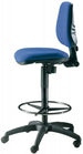 Sgabello ergonomico da laboratorio in tessuto su piedi fissi cm. 56x63x111/137h
