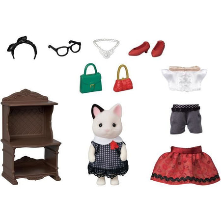 FAMIGLIE SYLVANIAN 5462 La valigia alla moda e la sorella maggiore Gatto bicolore