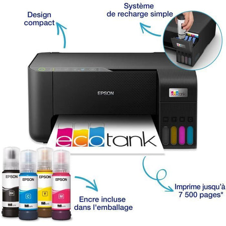 Stampante multifunzione A4 - EPSON - Ecotank ET-2860 - Wi-Fi - Dotata di serbatoi inchiostro