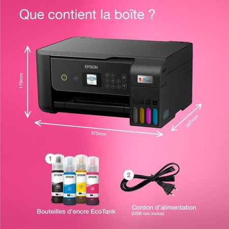 Stampante multifunzione A4 - EPSON - Ecotank ET-2870 - Wi-Fi - Serbatoi d'inchiostro - 3 anni di inchiostro inclusi